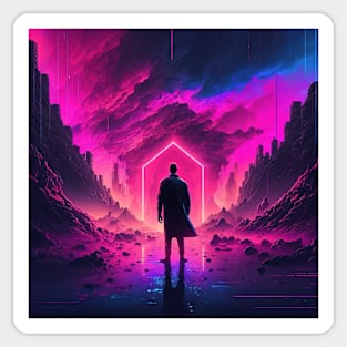 Synthwave apocalypse Sticker